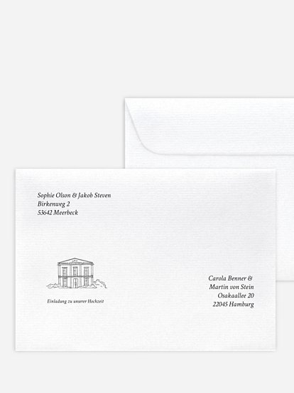 Bedruckter Briefumschlag Hochzeit Rendezvous
