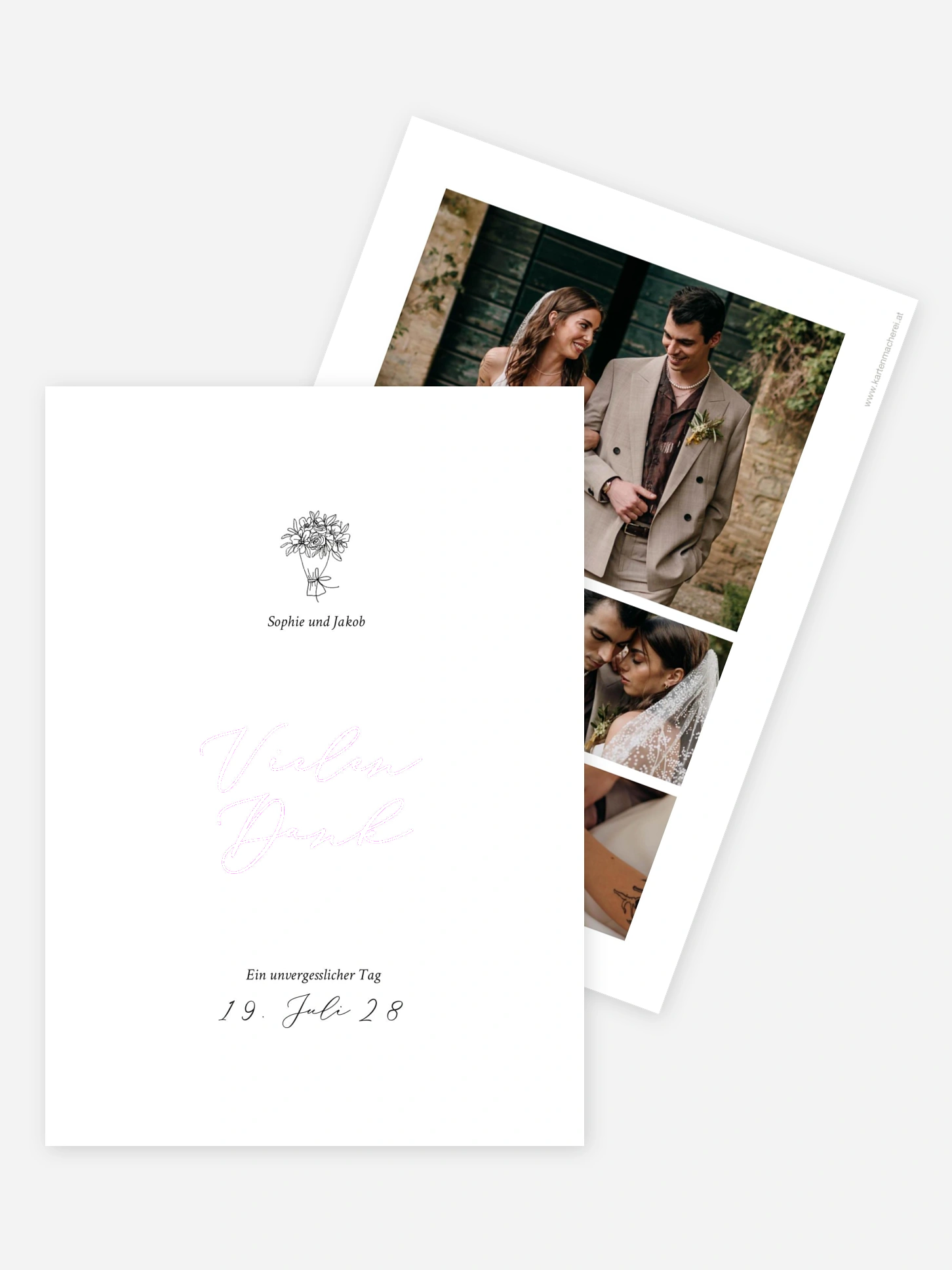 Dankeskarte Hochzeit Rendezvous