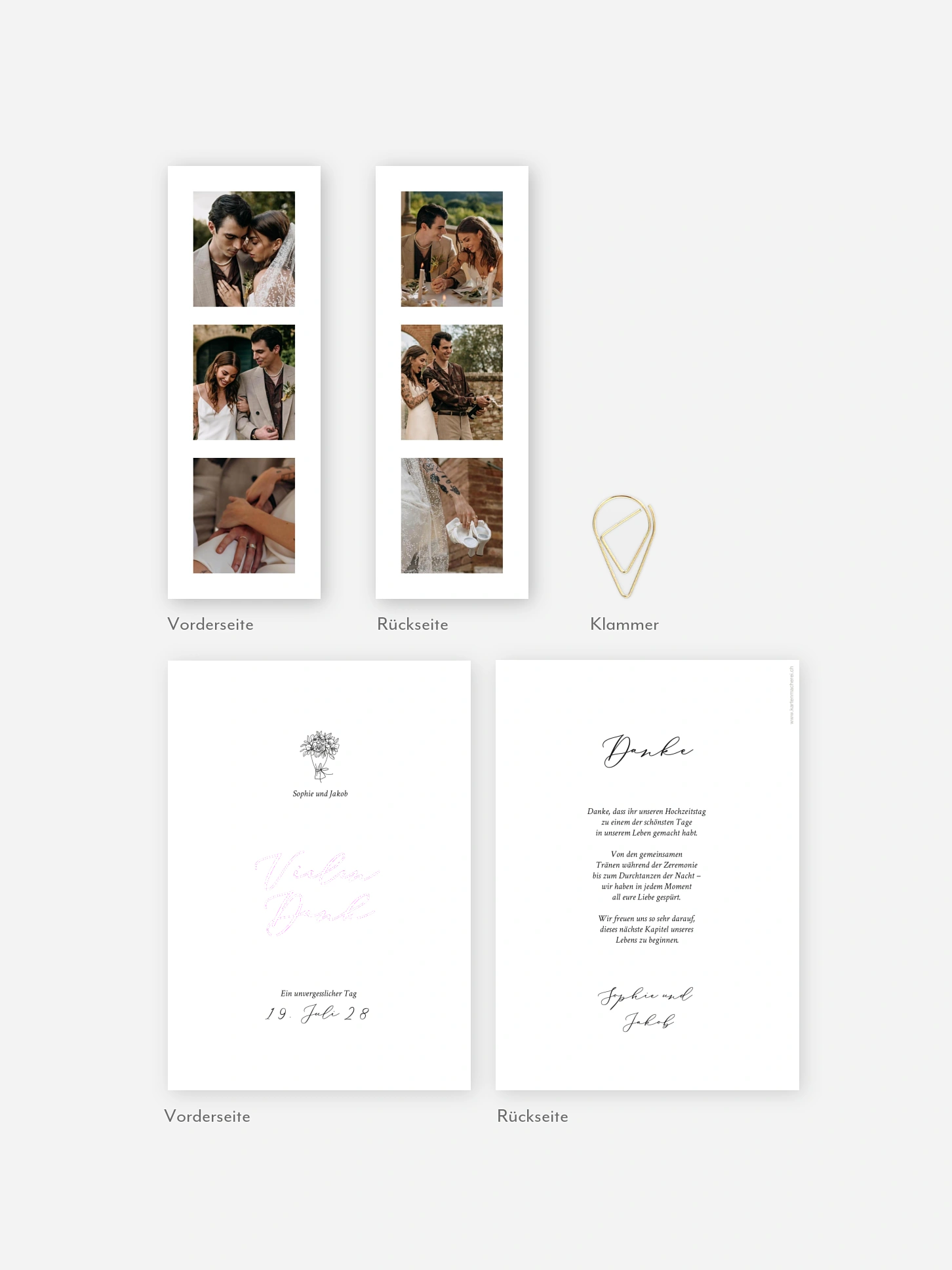 Dankeskarte Hochzeit Rendezvous