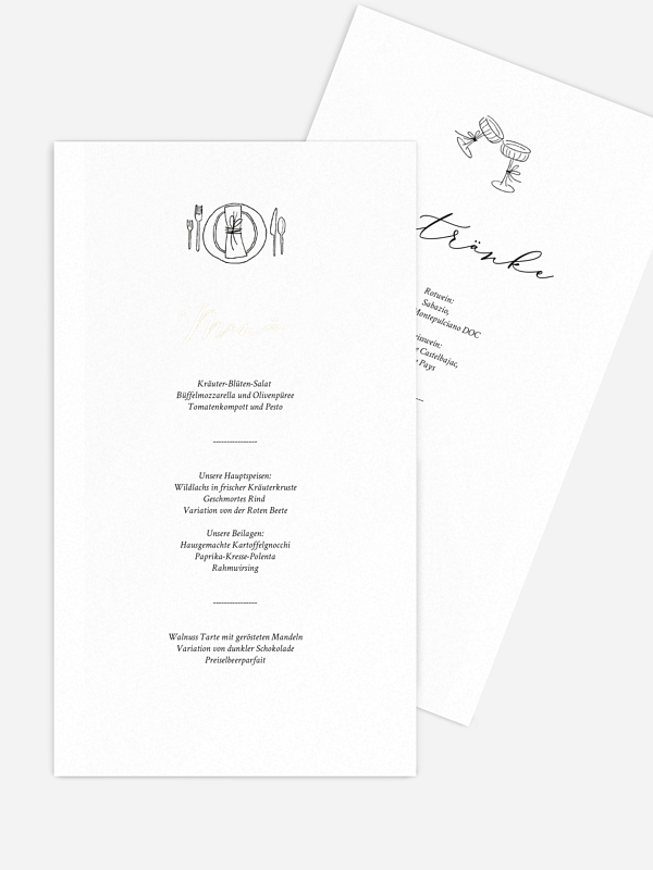 Menükarte Hochzeit Rendezvous