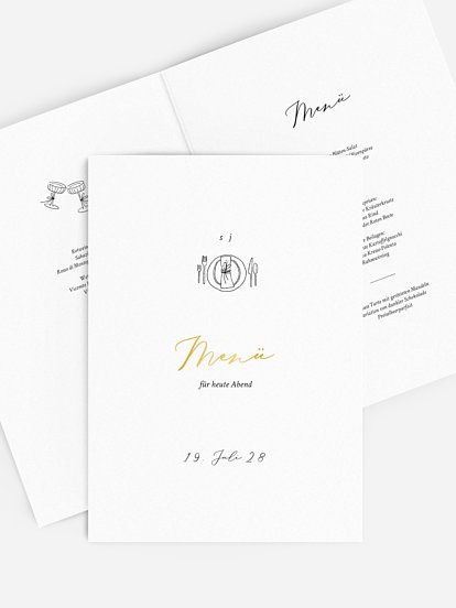 Menükarte Hochzeit Rendezvous