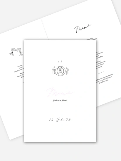 Menükarte Hochzeit Rendezvous