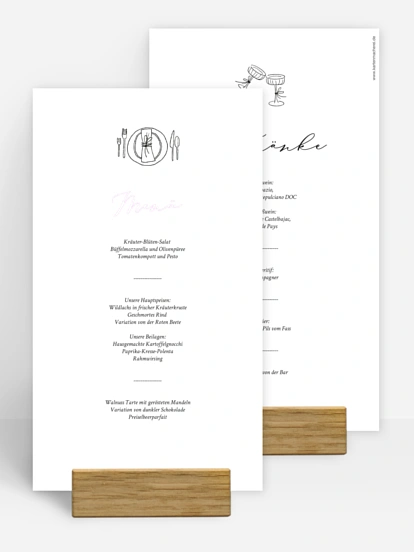Menükarte Hochzeit Rendezvous