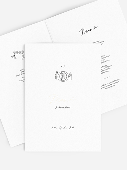 Menükarte Hochzeit Rendezvous