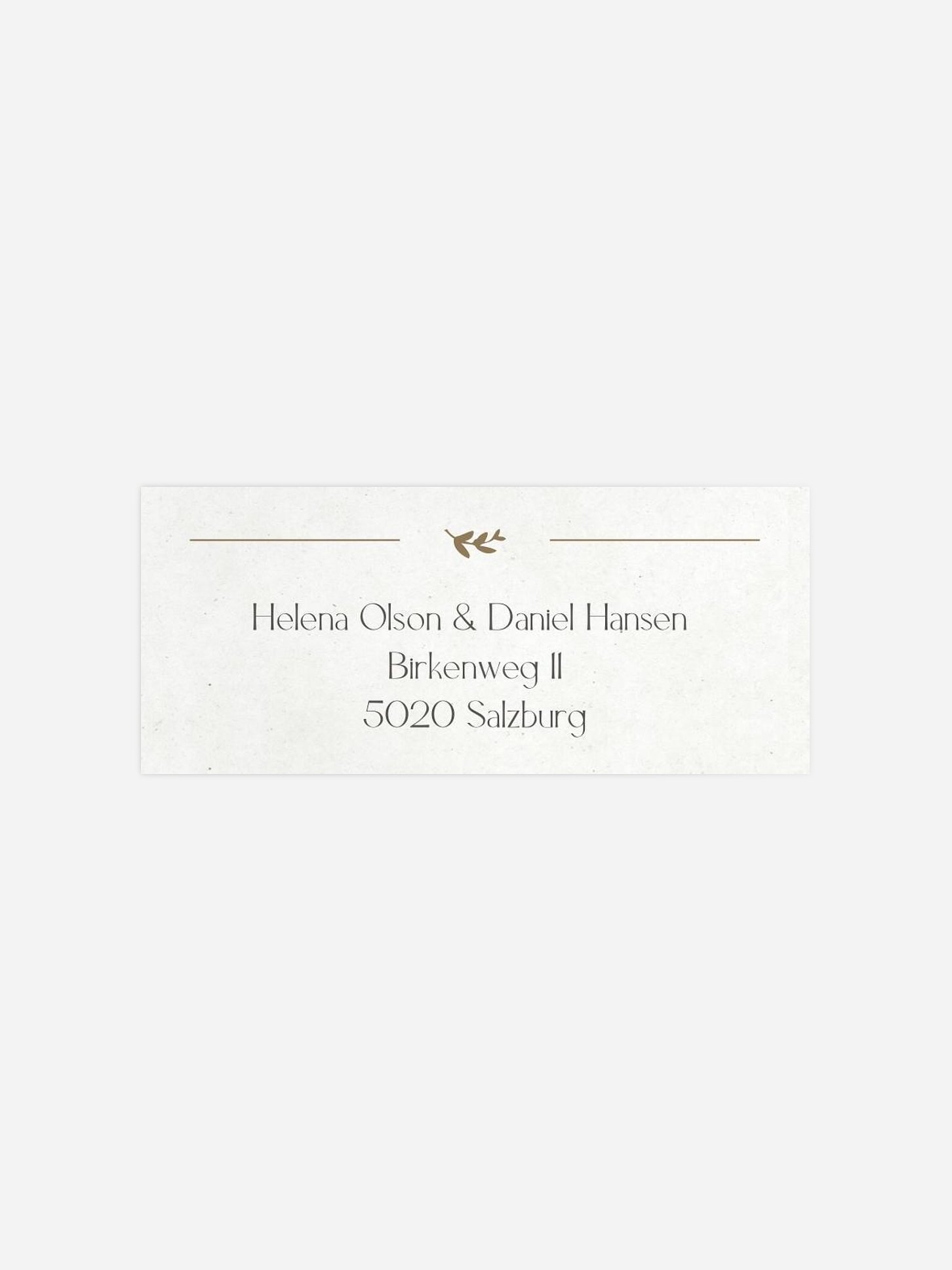 Absenderaufkleber Hochzeit Classic Elegance
