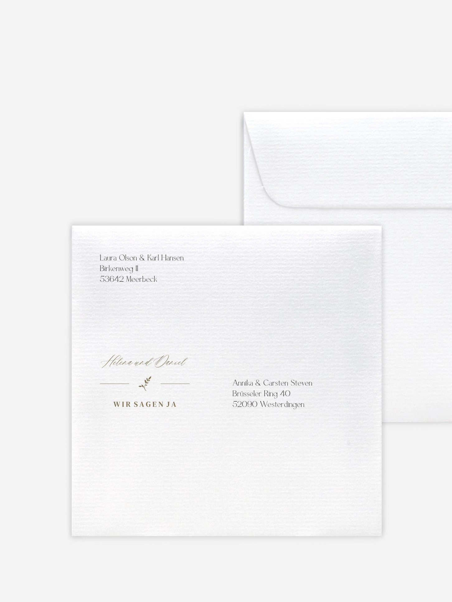 Bedruckter Briefumschlag Hochzeit Classic Elegance