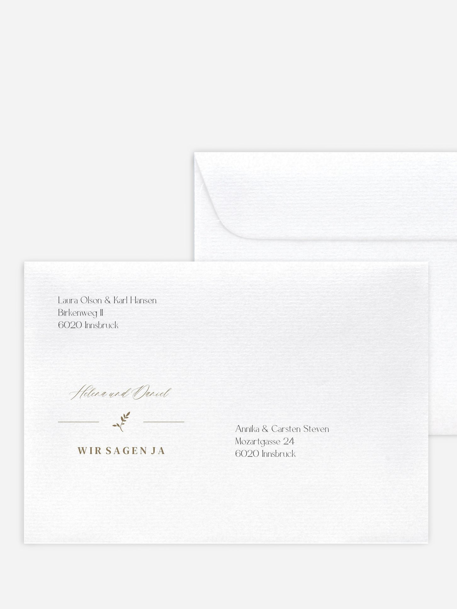 Bedruckter Briefumschlag Hochzeit Classic Elegance