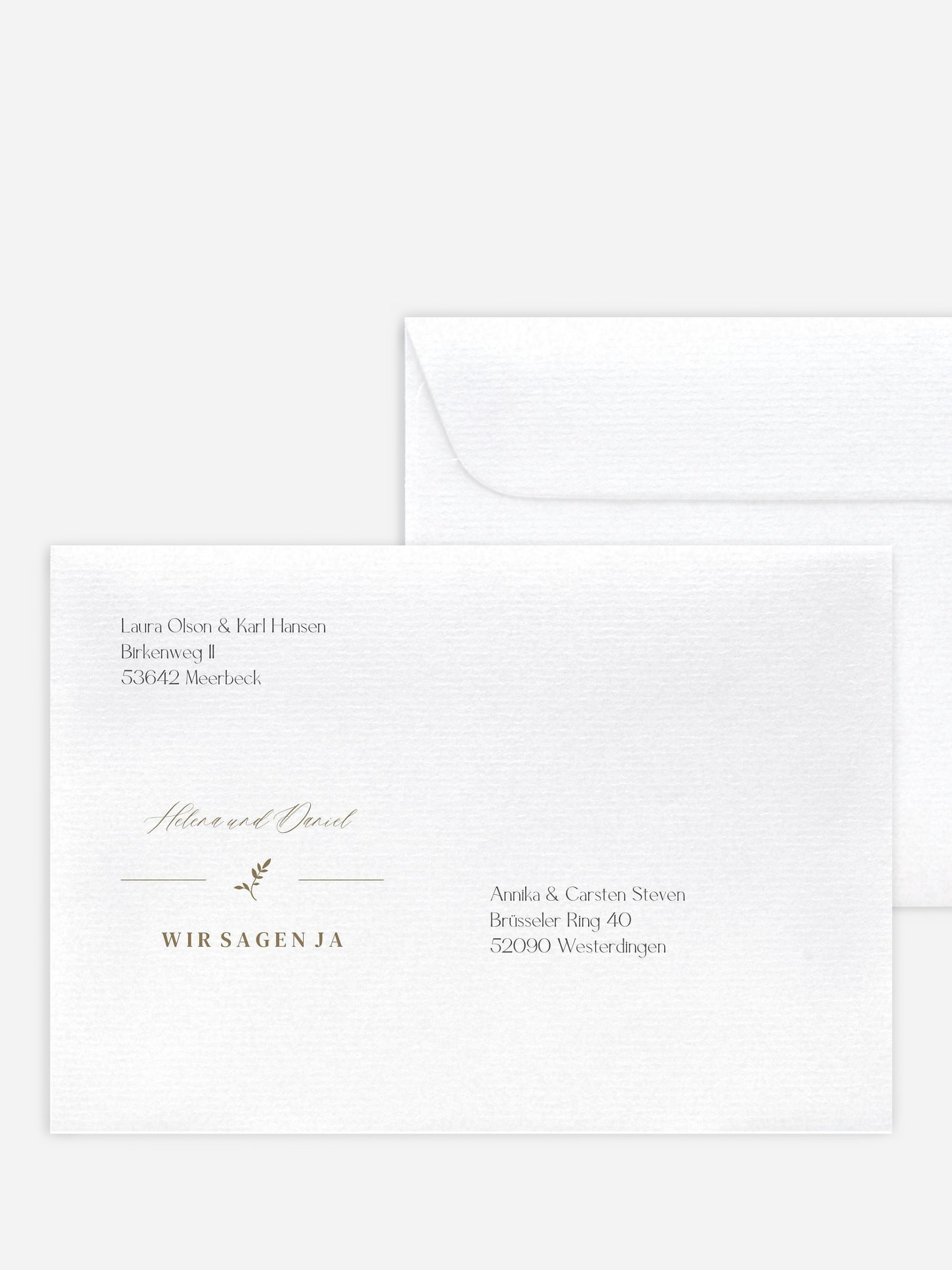Bedruckter Briefumschlag Hochzeit Classic Elegance