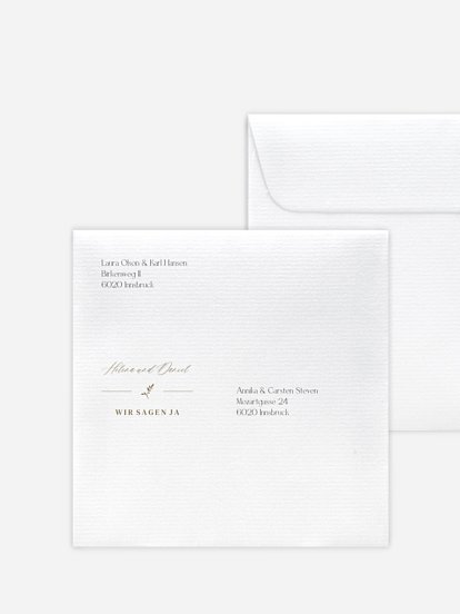 Bedruckter Briefumschlag Hochzeit Classic Elegance