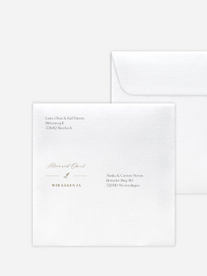 Bedruckter Briefumschlag Hochzeit Classic Elegance