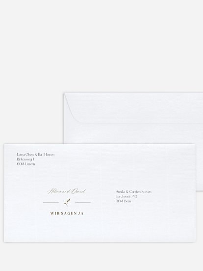 Bedruckter Briefumschlag Hochzeit Classic Elegance