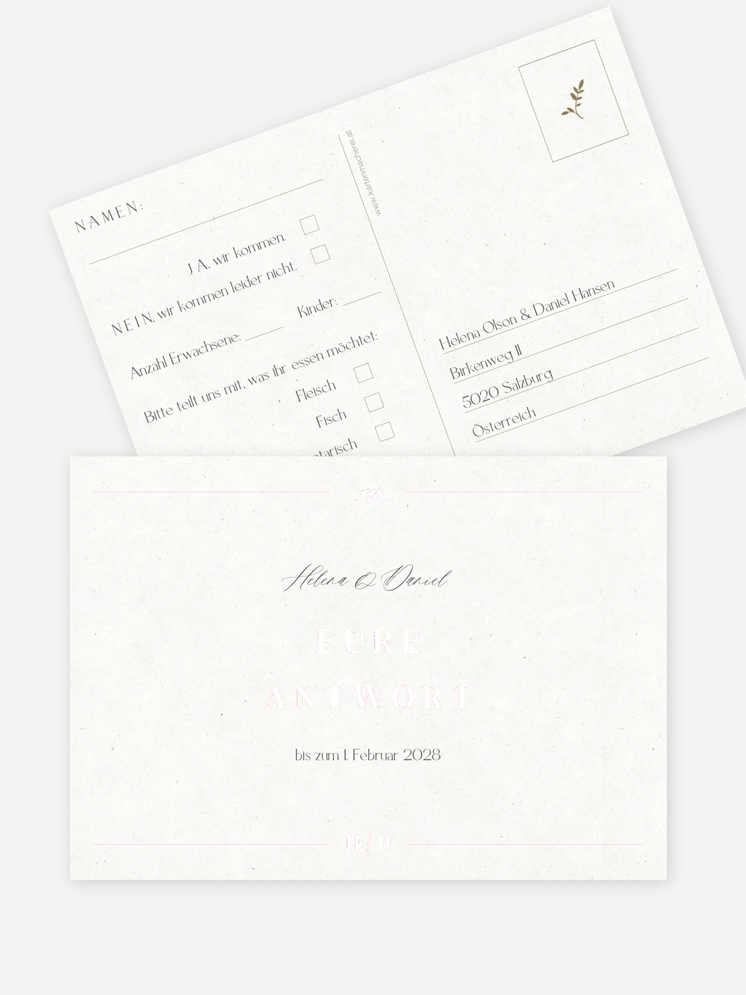 Antwortkarte Hochzeit Classic Elegance