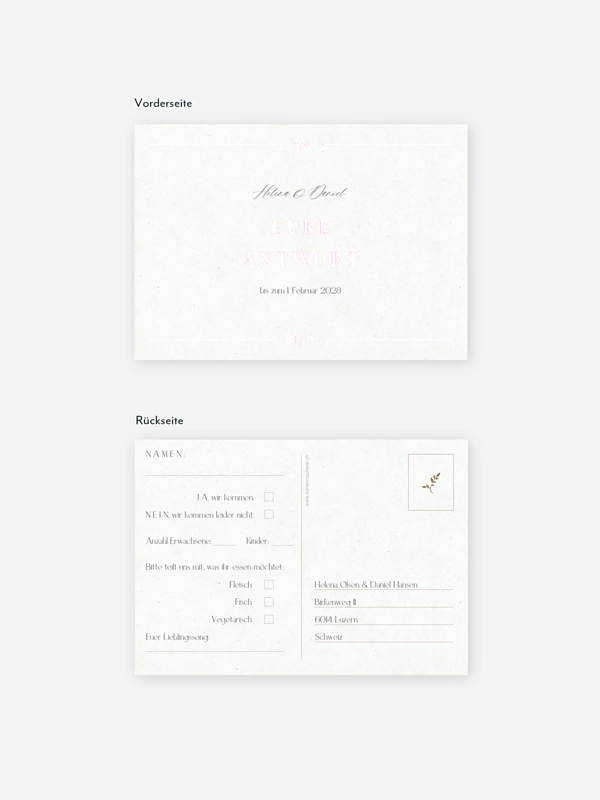 Antwortkarte Hochzeit Classic Elegance