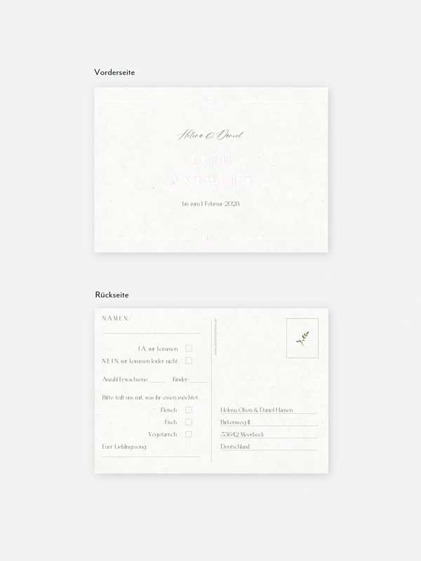 Antwortkarte Hochzeit Classic Elegance
