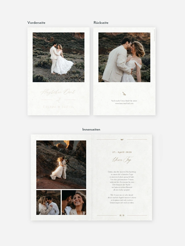Dankeskarte Hochzeit Classic Elegance