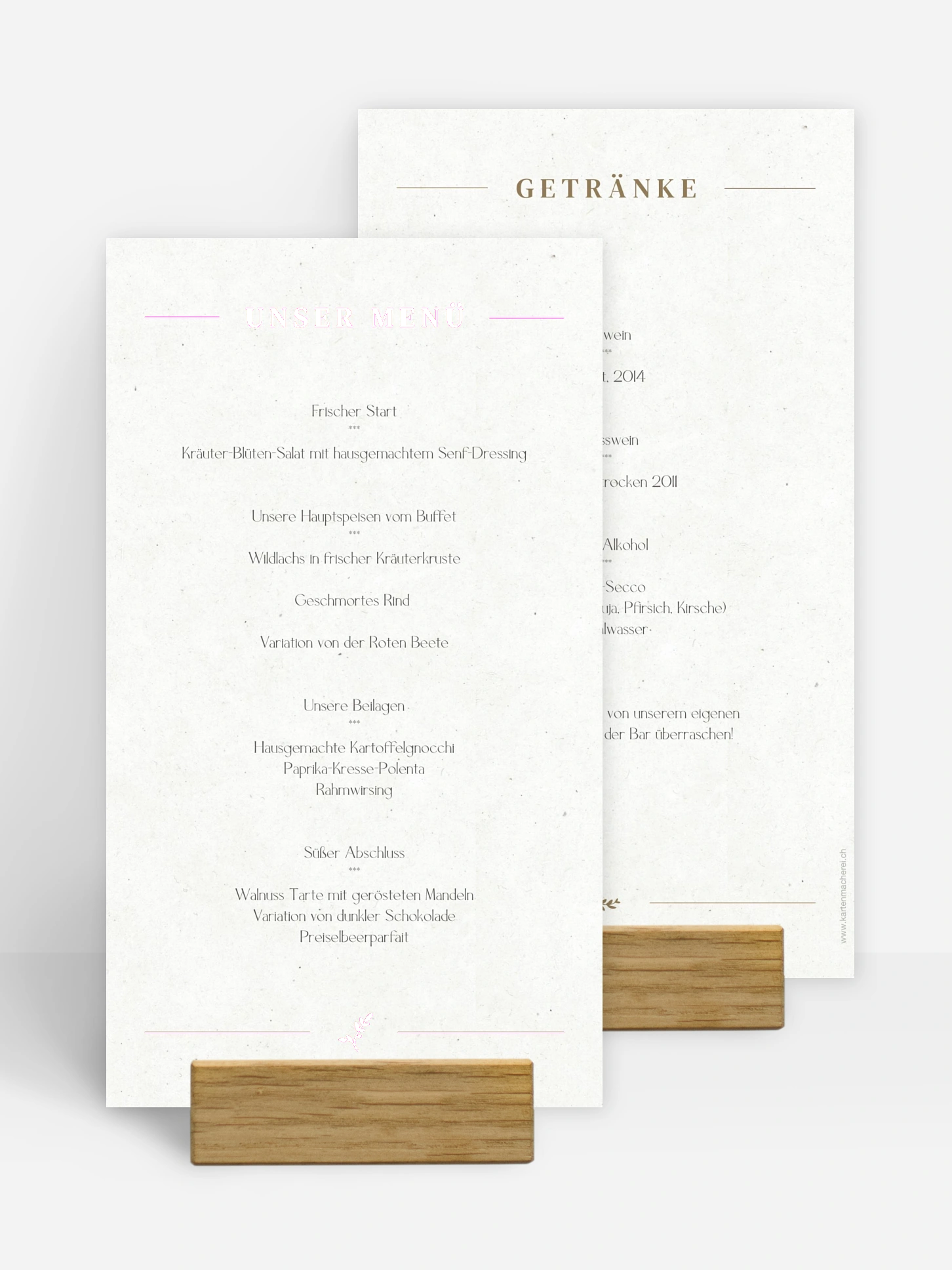 Menükarte Hochzeit Classic Elegance