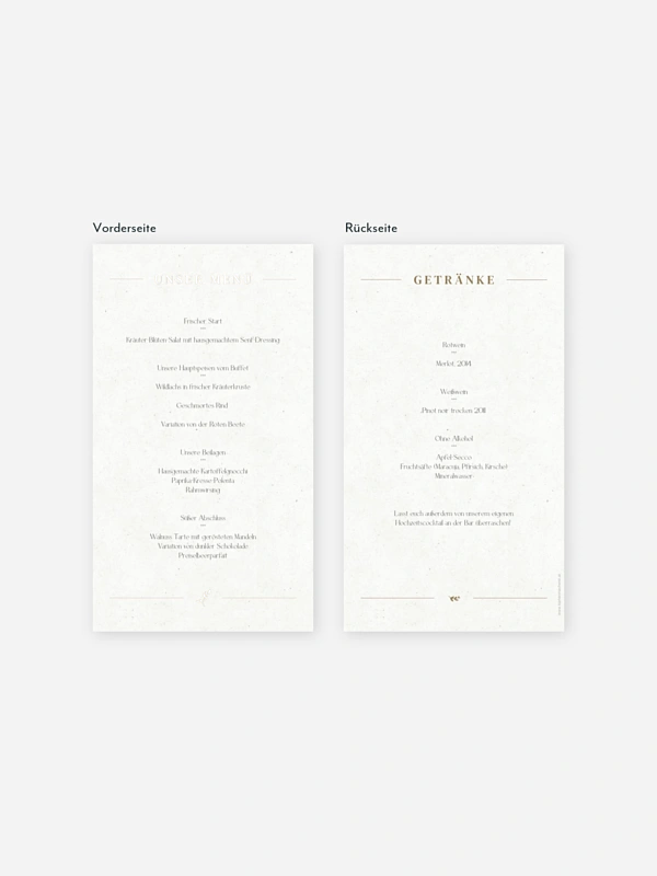 Menükarte Hochzeit Classic Elegance