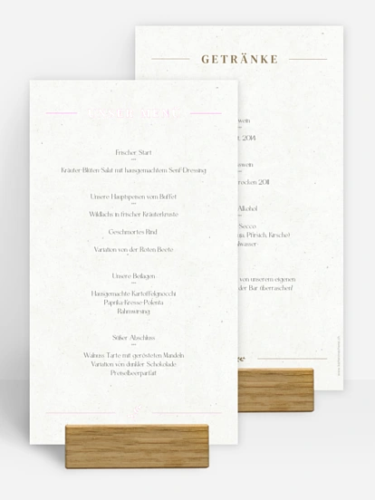 Menükarte Hochzeit Classic Elegance