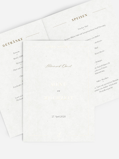 Menükarte Hochzeit Classic Elegance