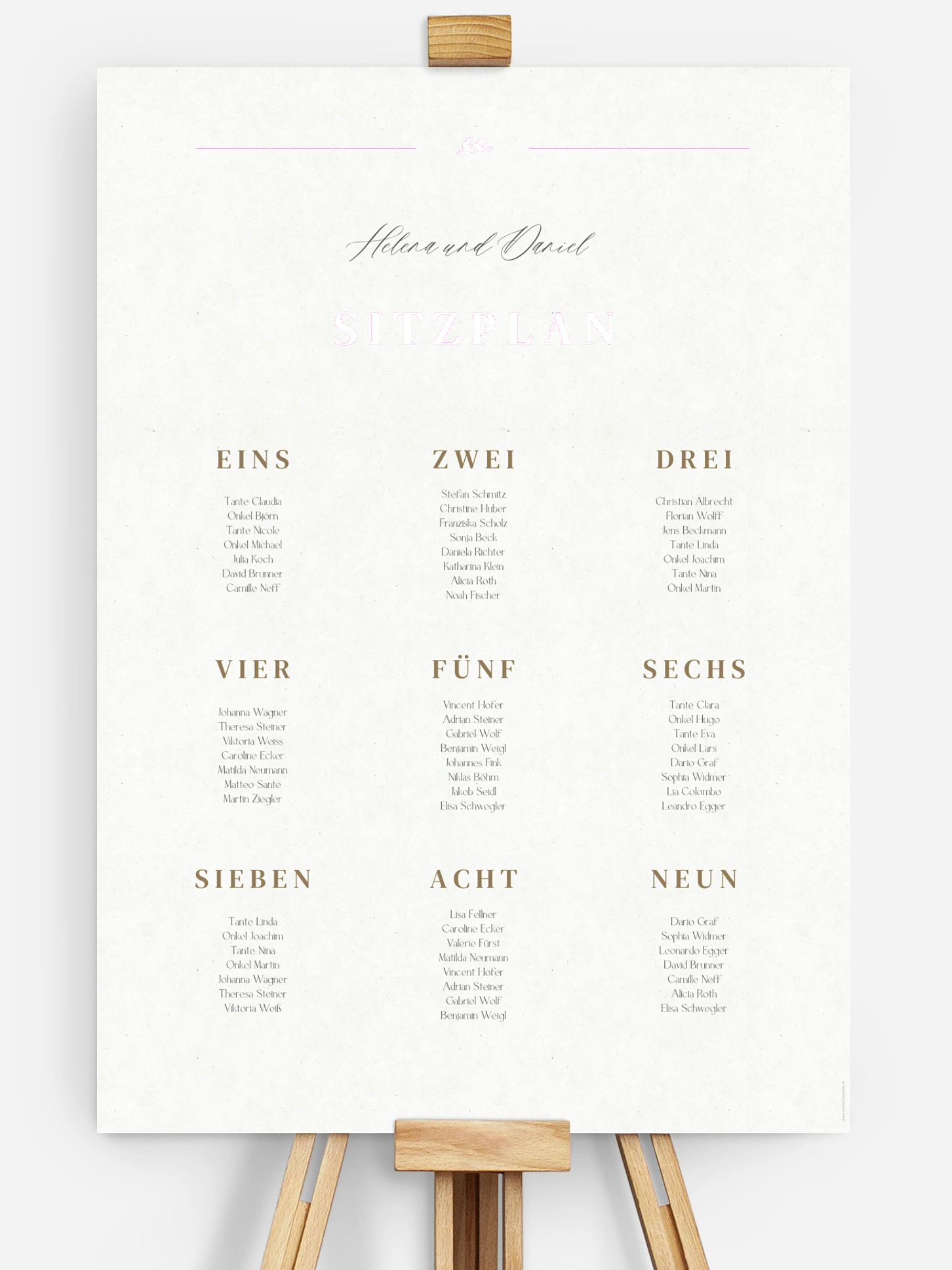 Sitzplan Plakat Classic Elegance