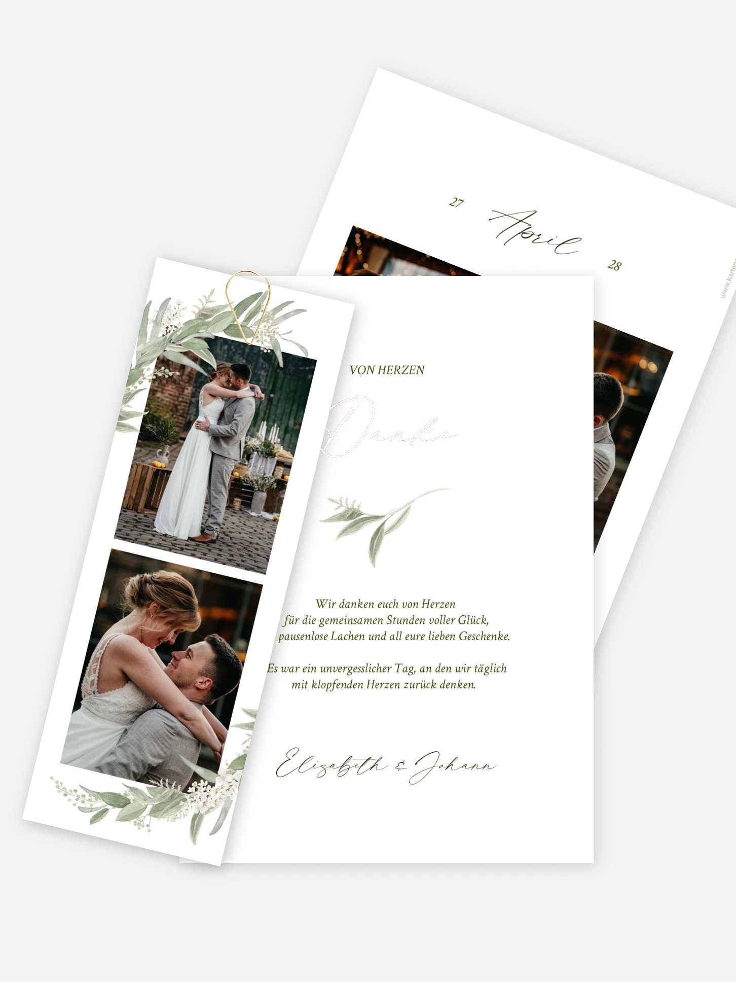 Dankeskarte Hochzeit Garden Wedding