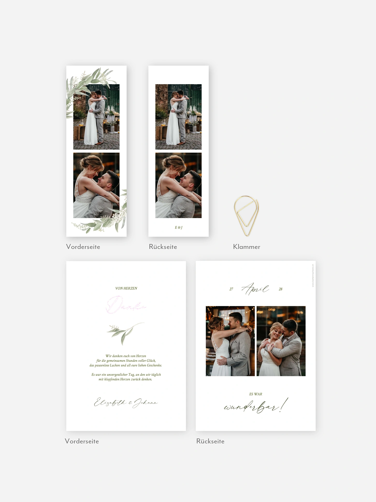 Dankeskarte Hochzeit Garden Wedding
