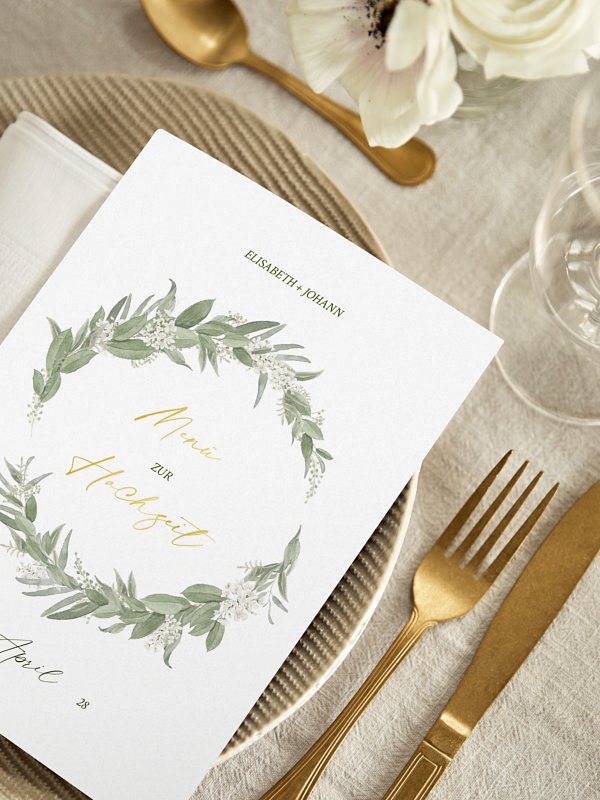 Menükarte Hochzeit Garden Wedding