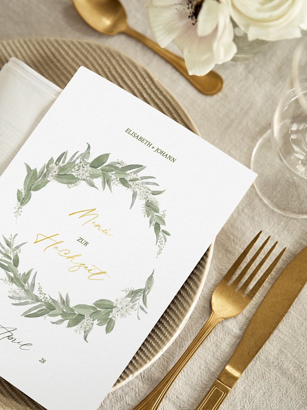 Menükarte Hochzeit Garden Wedding
