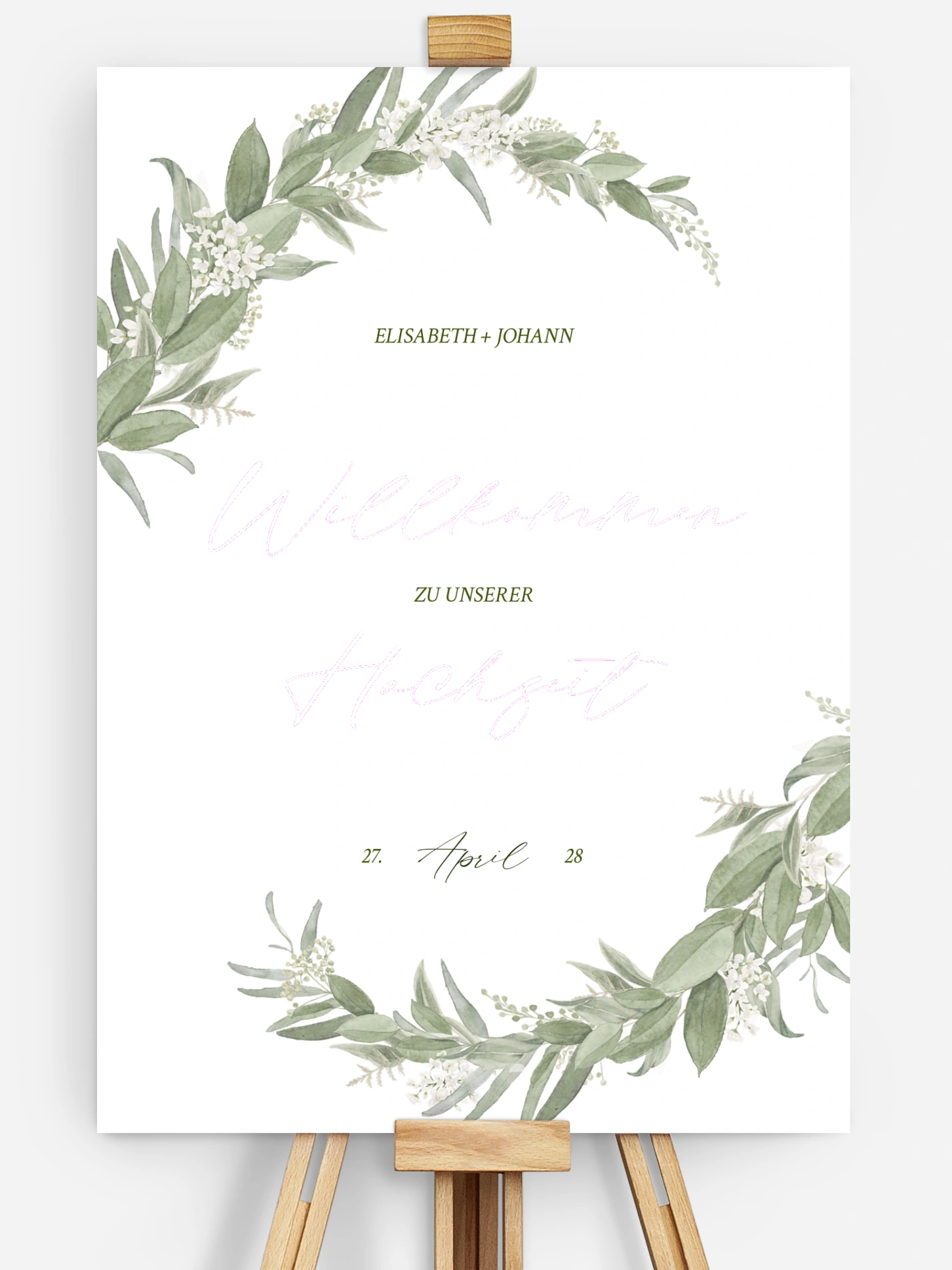 Willkommensschild Garden Wedding