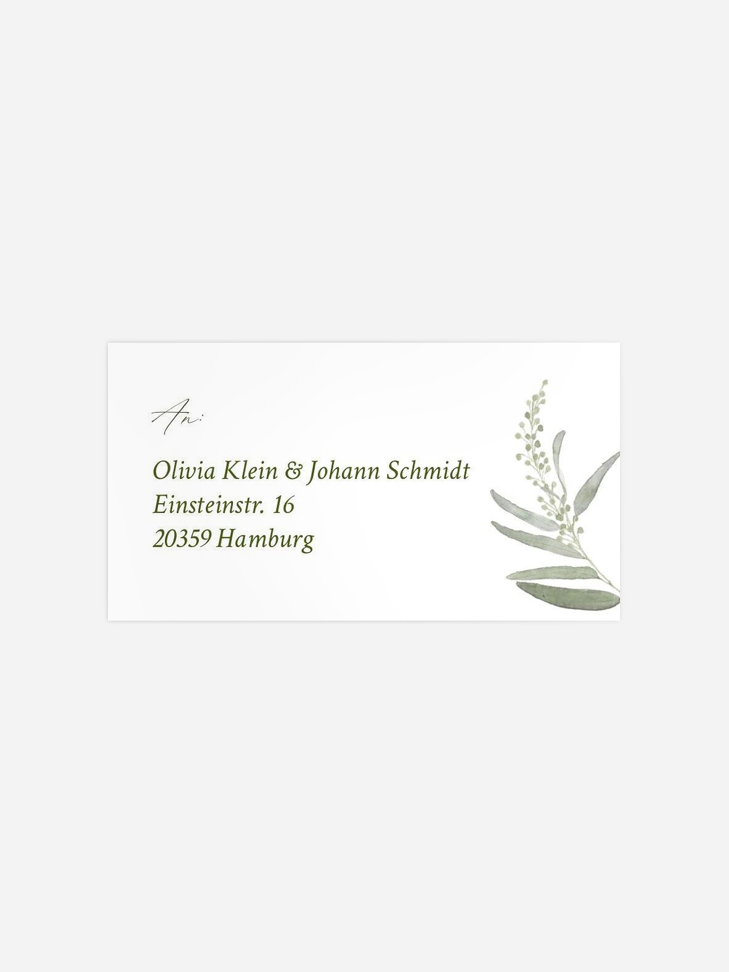 Empfängeraufkleber Hochzeit Garden Wedding