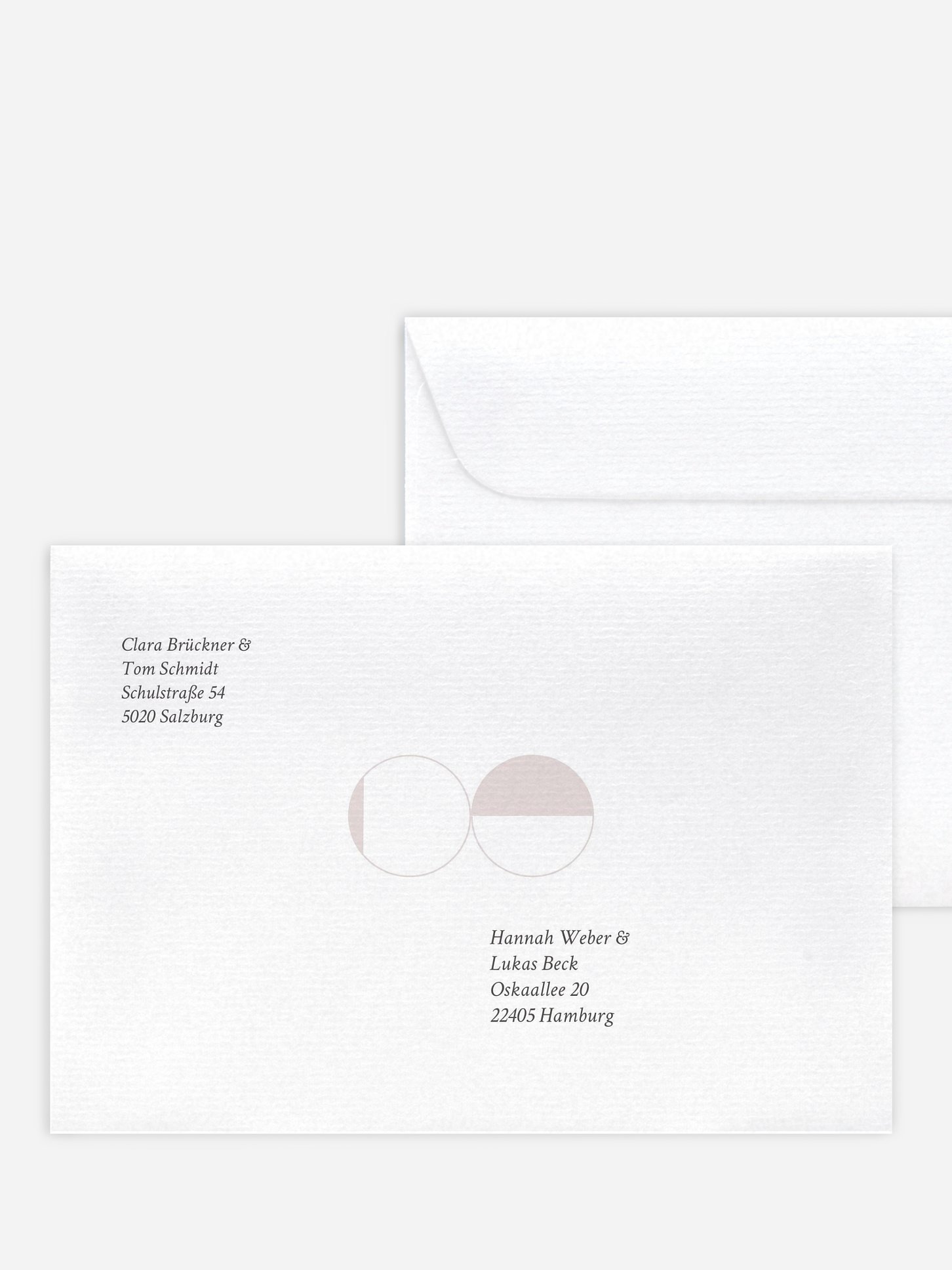 Bedruckter Briefumschlag Hochzeit Chrome