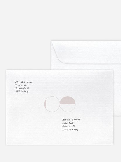 Bedruckter Briefumschlag Hochzeit Chrome