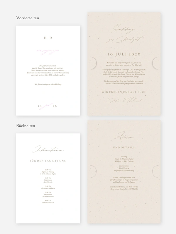 Hochzeitseinladung Classy Type