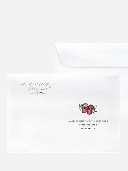 Bedruckter Briefumschlag Hochzeit Red Delight