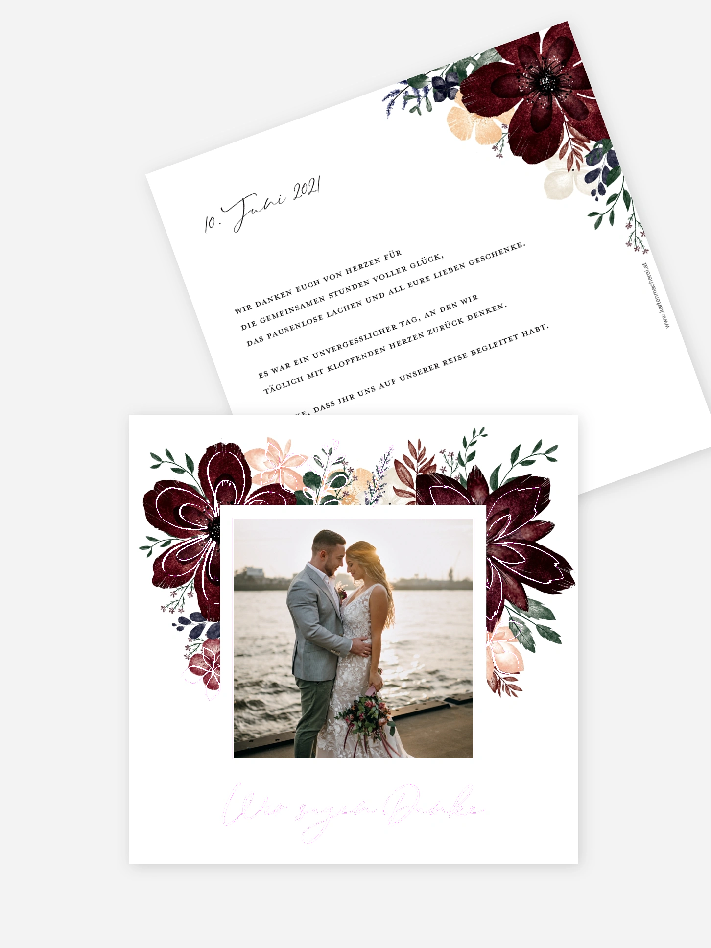 Dankeskarte Hochzeit Red Delight