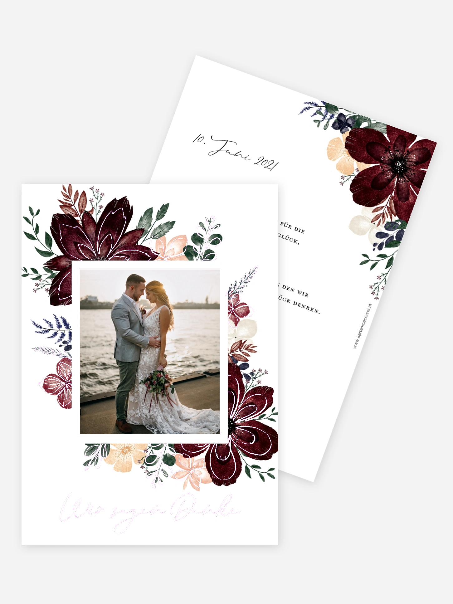 Dankeskarte Hochzeit Red Delight