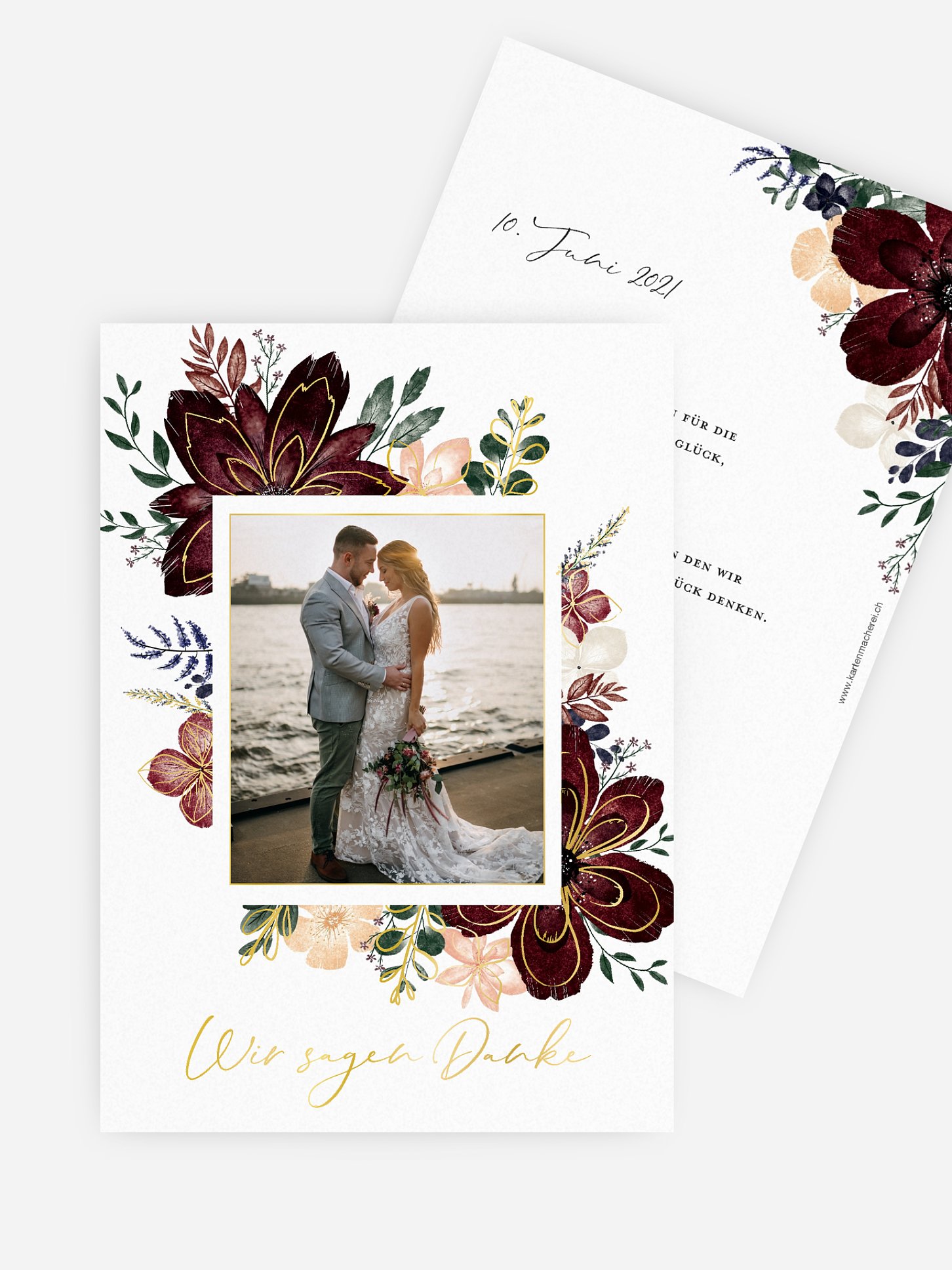 Dankeskarte Hochzeit Red Delight