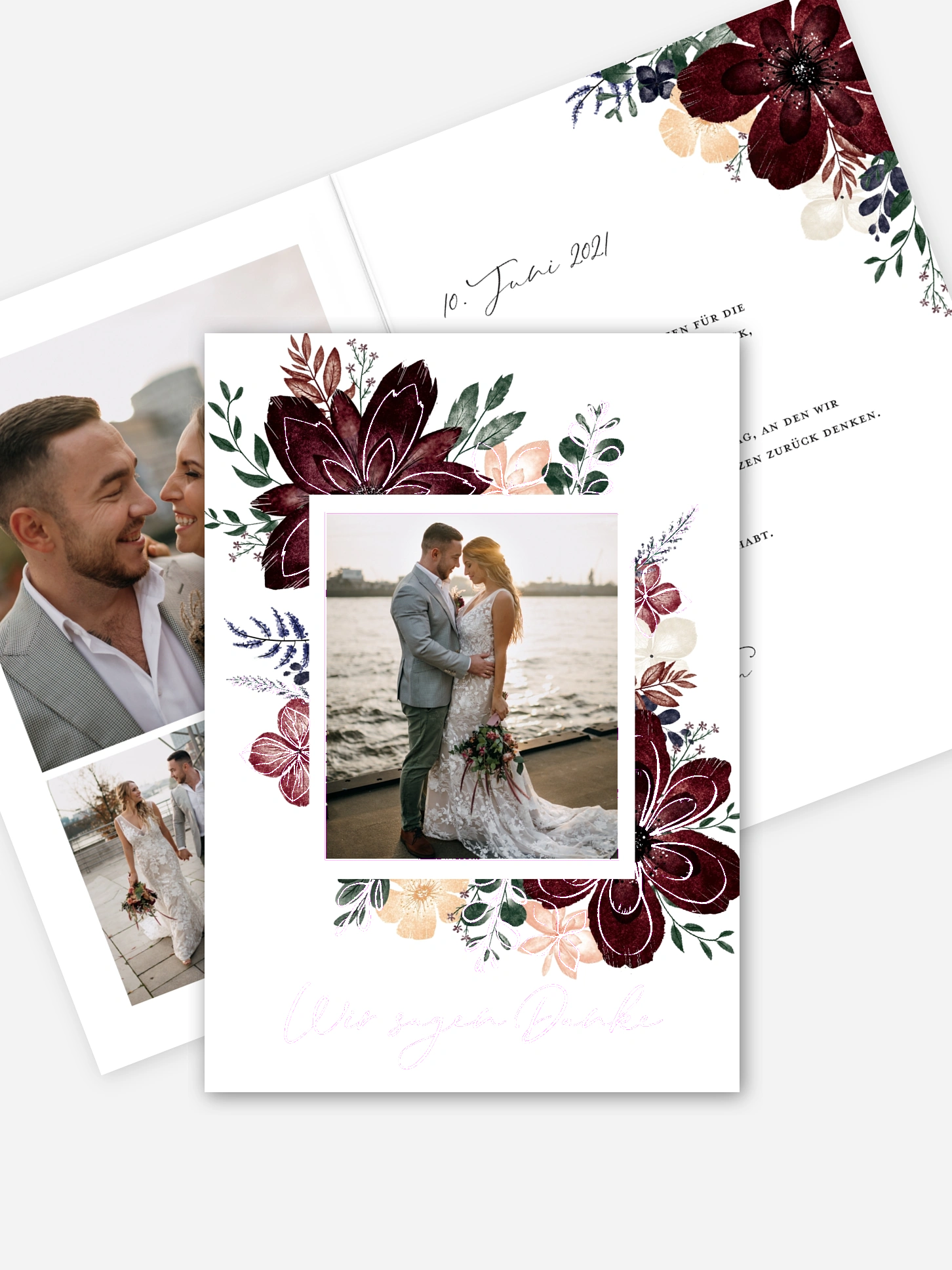Dankeskarte Hochzeit Red Delight