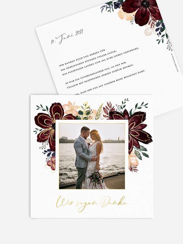 Dankeskarte Hochzeit &quot;Red Delight&quot;