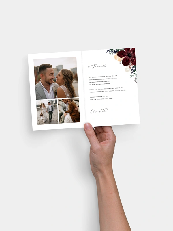 Dankeskarte Hochzeit Red Delight