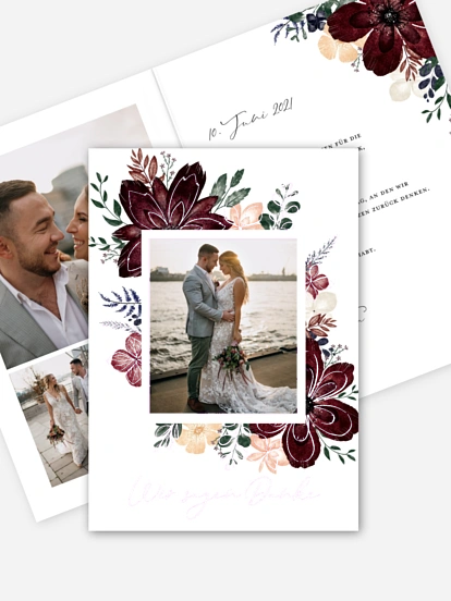 Dankeskarte Hochzeit Red Delight