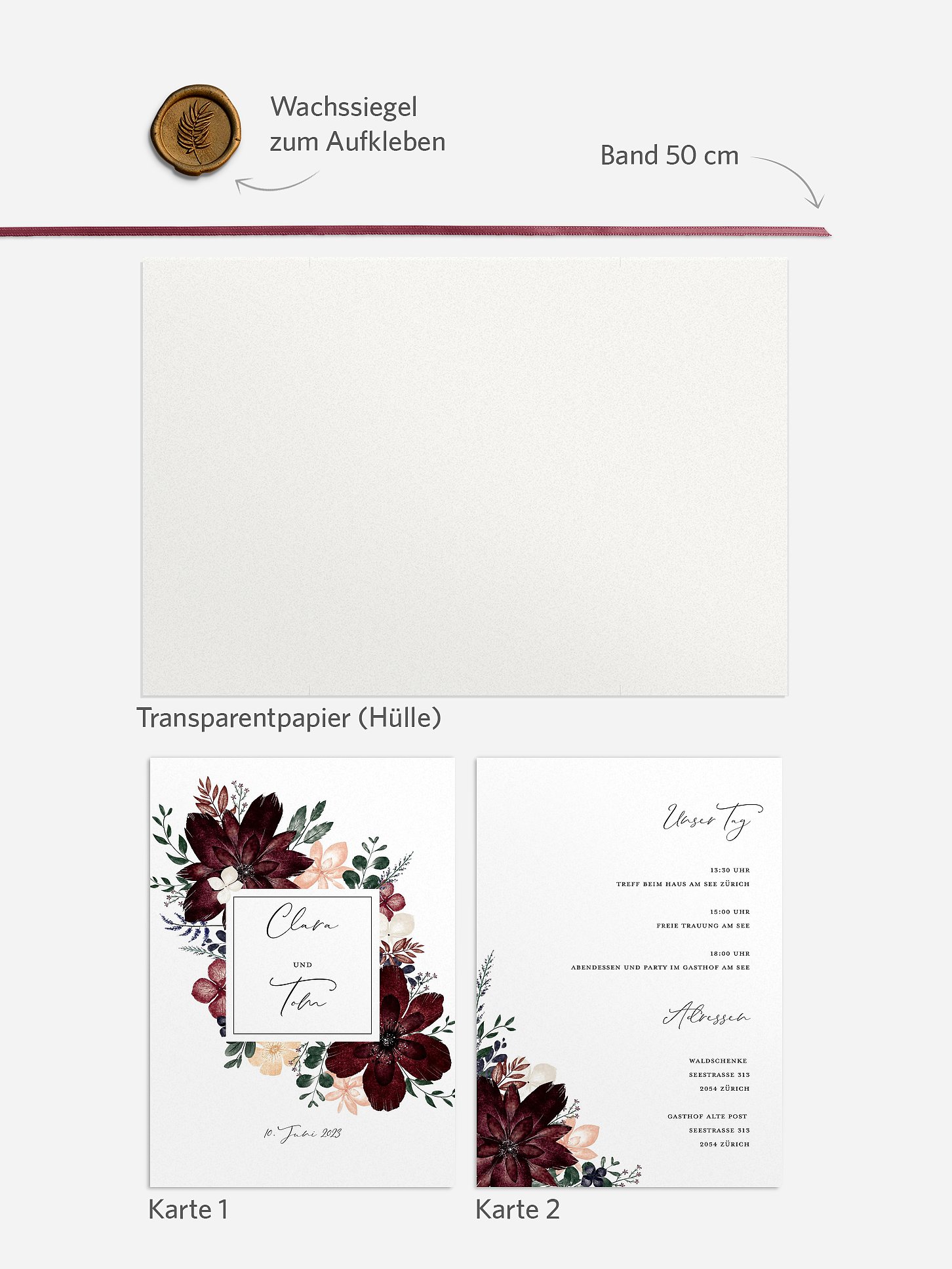 Hochzeitseinladung Red Delight