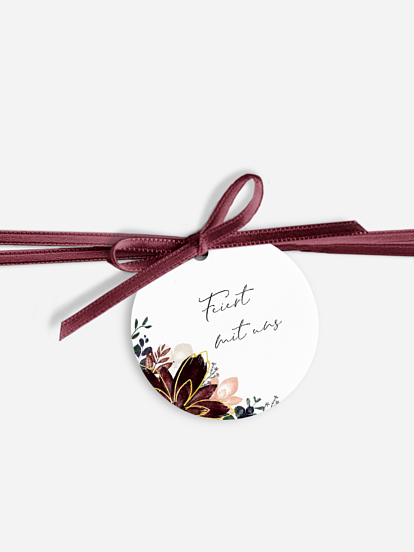 Anhänger mit Band zur Hochzeit Red Delight