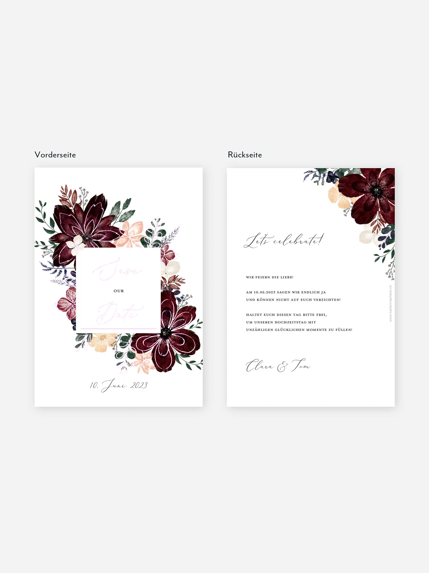 Save-the-Date Karte Red Delight