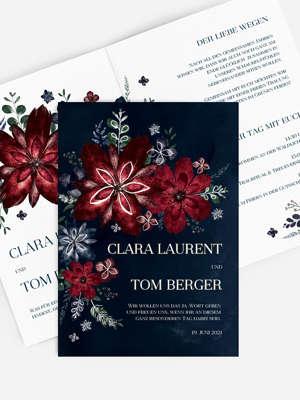 Hochzeitseinladung Flower Night