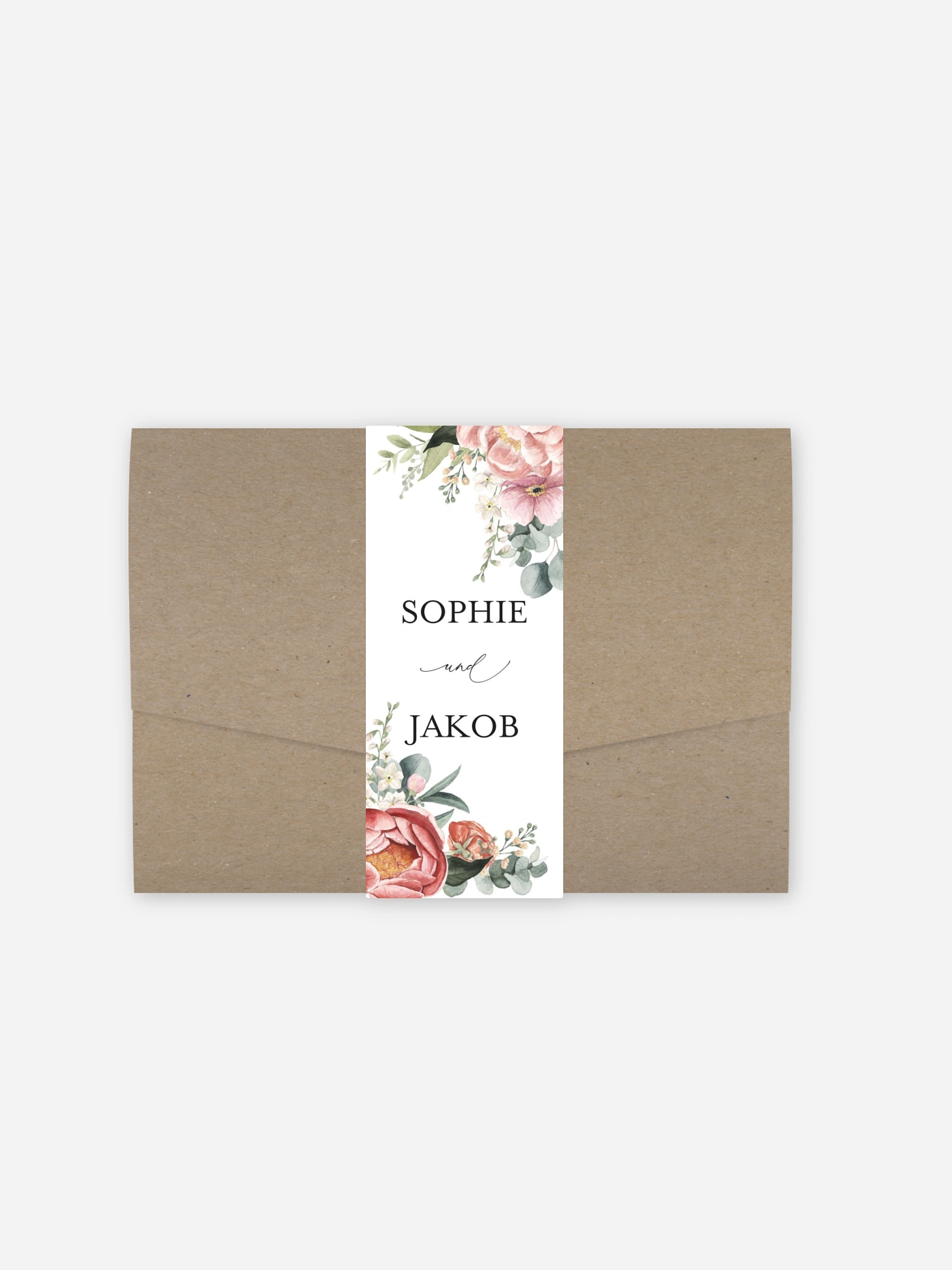 Hochzeitseinladung Peach Peony
