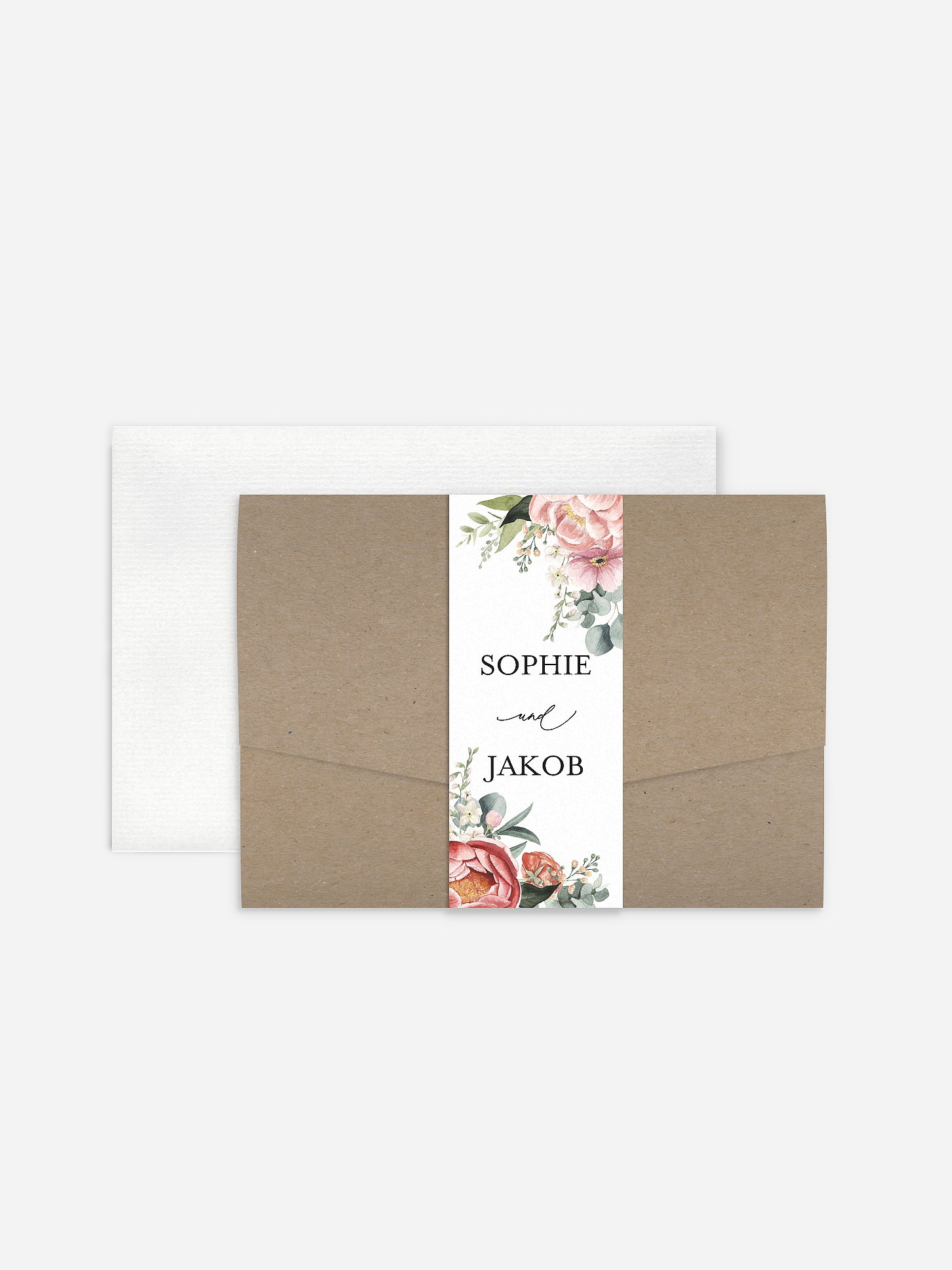 Hochzeitseinladung Peach Peony
