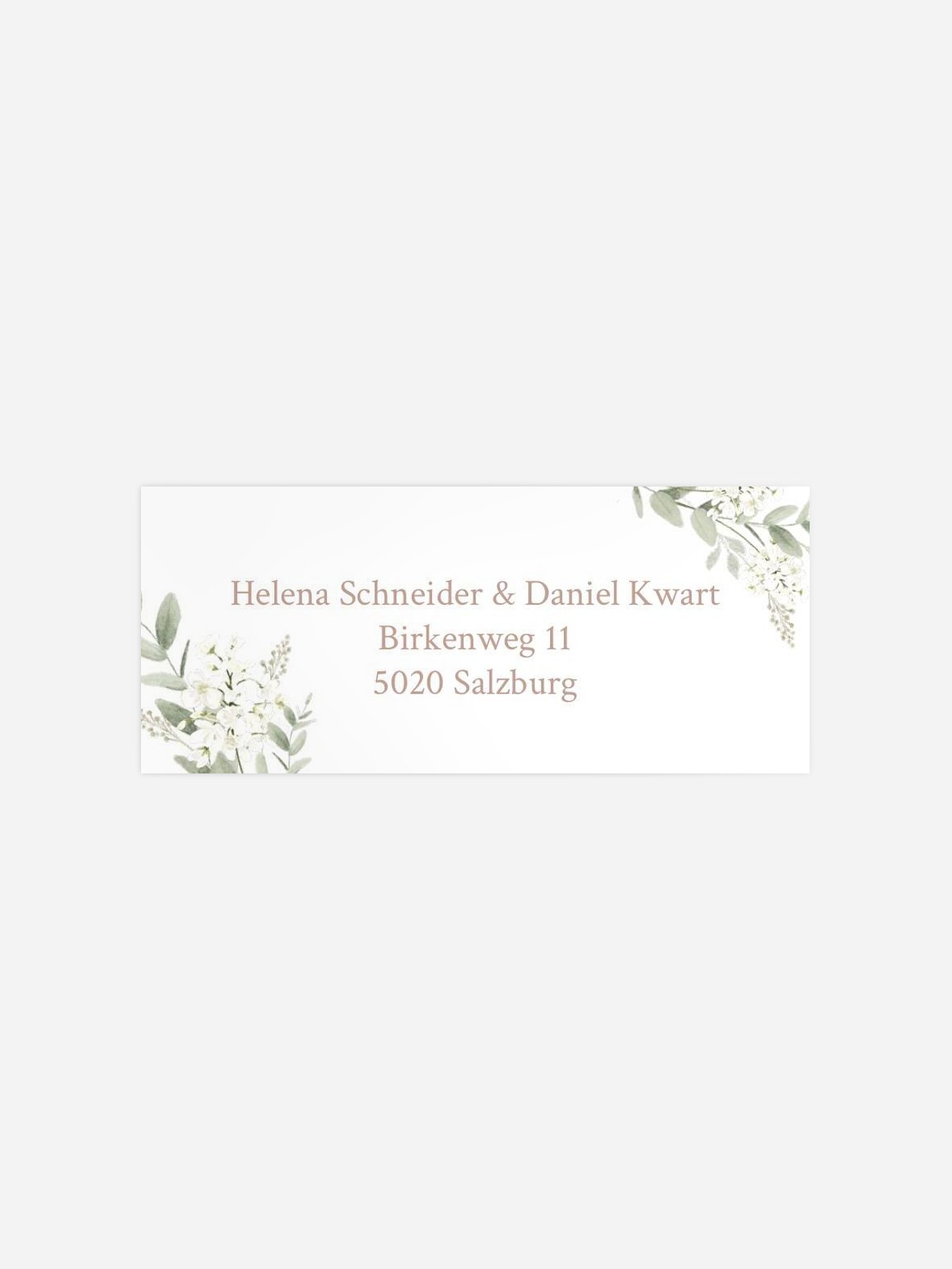 Absenderaufkleber Hochzeit Beauty of Nature