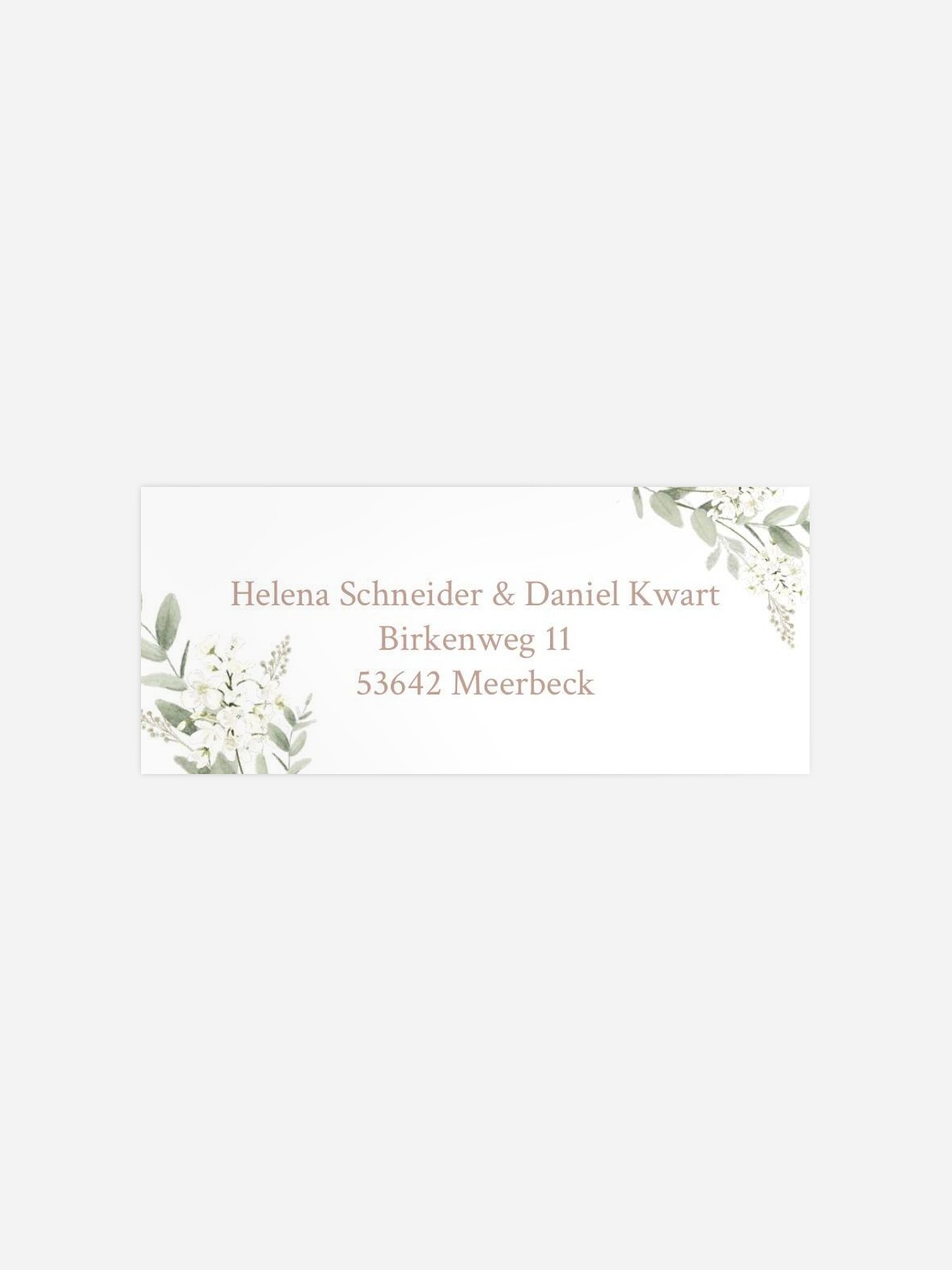 Absenderaufkleber Hochzeit Beauty of Nature