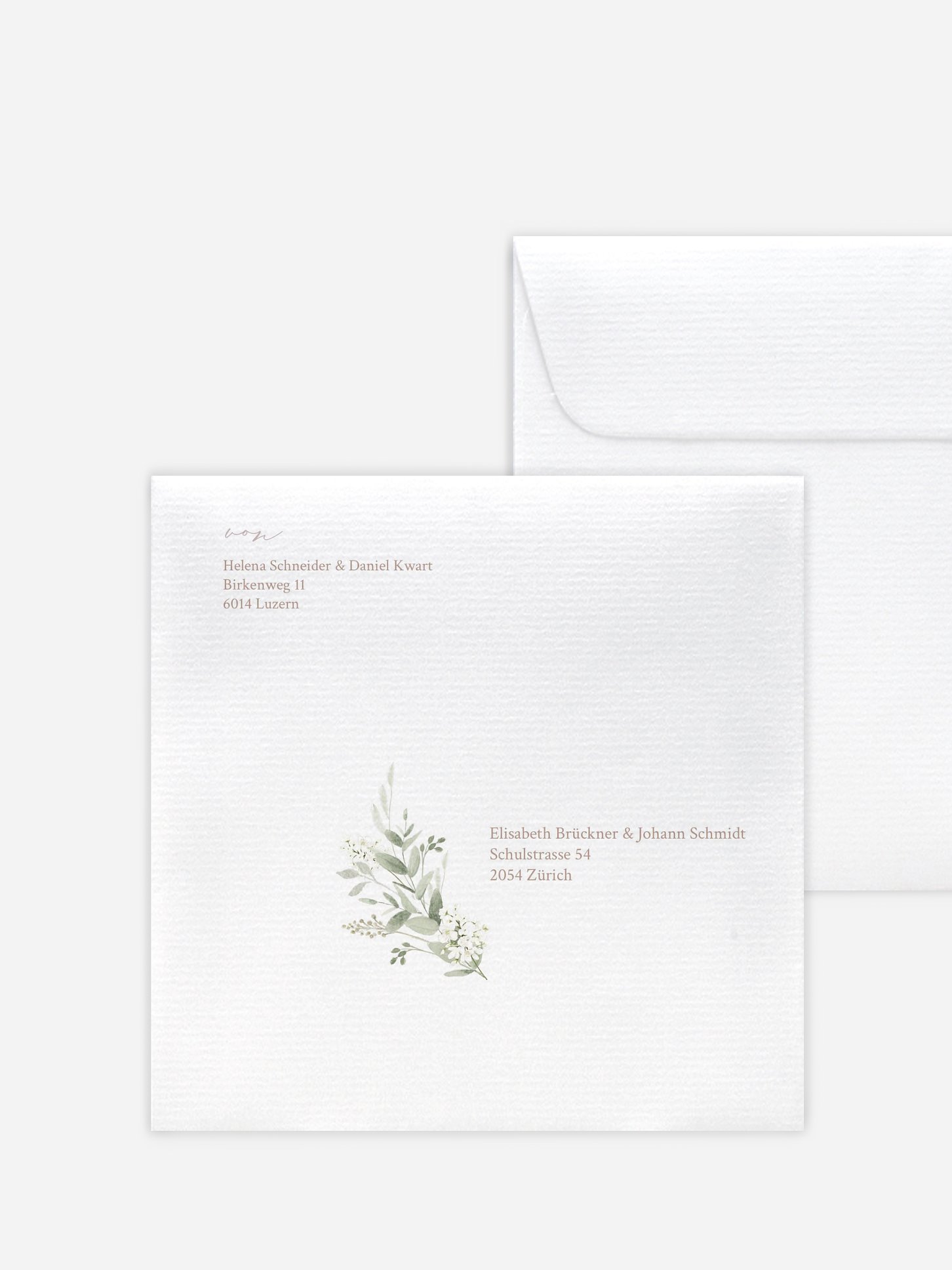 Bedruckter Briefumschlag Hochzeit Beauty of Nature